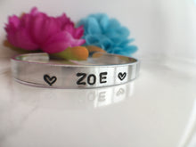 Child’s hand stamped aluminium cuff bangle - Personalised - Fred And Bo