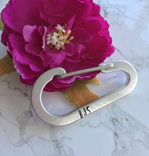 Initial hand stamped carabiner key ring - Fred And Bo