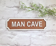 MAN CAVE Railway street sign vintage style plaque - Fred And Bo