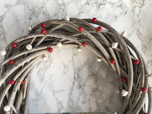 Red and Silver Berry Wooden Wreath - Fred And Bo