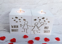 Personalised Stick people couple set of two tea light holders | Valentine's gift - Fred And Bo