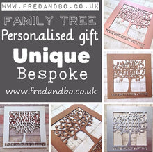Family tree laser cut - personalised family gift - Fred And Bo