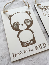Panda born to be wild engraved plaque - Fred And Bo