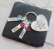 This Auntie belongs to- keyring with birthstone charms - Fred And Bo