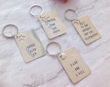 I can and I will - positive mantra- hand stamped metal key ring - Fred And Bo