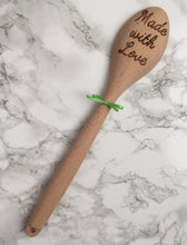 Wooden spoon- engraved - made with love - personalised - Fred And Bo