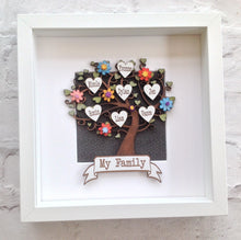 Family tree - Personalised handpainted with floral embellishments- framed - Fred And Bo