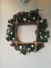 Festive square twig bell and star wreath - Fred And Bo