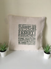 Personalised Word Art printed cushion - Fred And Bo