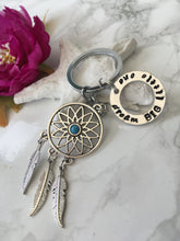 Dream catcher hand stamped keyring - Dream BIG little one - Fred And Bo