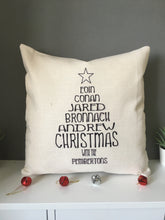 Christmas Tree Family Names cushion pillow - personalised - Fred And Bo