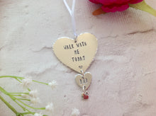 Walk with me today wedding bouquet charm set - stamped metal - Fred And Bo