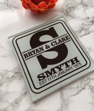 Personalised Monogram Glass Coaster - Fred And Bo