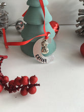 Initial hand stamped metal Christmas decoration - Fred And Bo