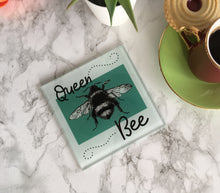 Queen bee- Bee sketch- printed glass coaster - Fred And Bo