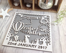 Baby Girl christening day laser cut wooden plaque - Fred And Bo