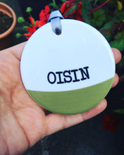 Colour block - Personalised Name - Ceramic Hanging Decoration - Fred And Bo