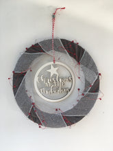 Grey, sparkle and red berry festive wreath - Fred And Bo