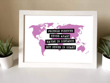 Friends Forever world map Framed Print - Fred And Bo