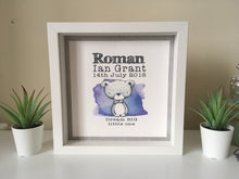 Personalised baby print - Box frame- animals - Fred And Bo