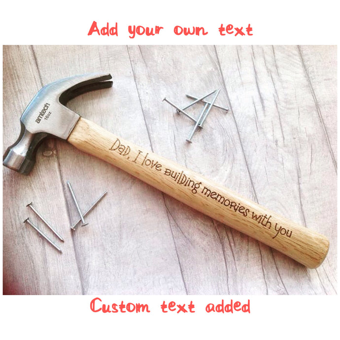 Custom text Engraved Hammer- 16oz claw hammer personalised with your own text - Fred And Bo