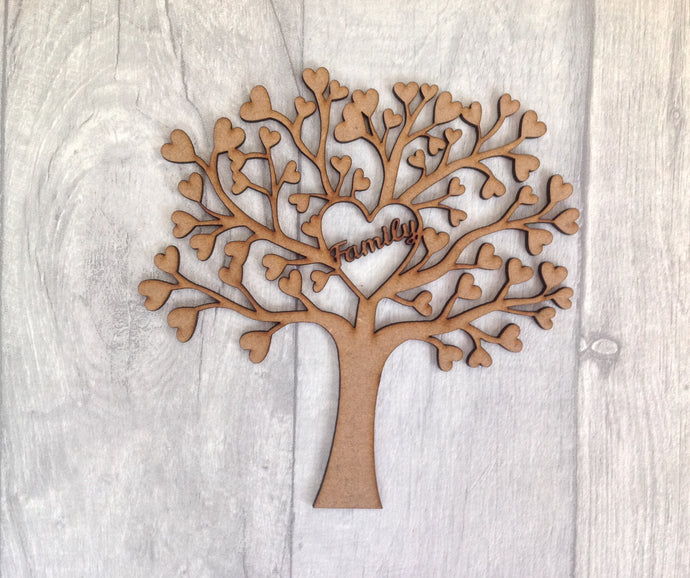 Laser cut family tree for crafters family heart - Fred And Bo
