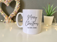Merry Christmas you dirty animal- secret Santa gift ceramic mug - Fred And Bo
