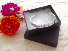 Hand stamped aluminium bangle - Personalised - Fred And Bo