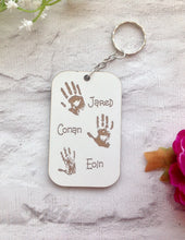 FAMILY HANDPRINT engraved keyring - Fred And Bo