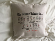 This Granny Belongs to- Stick Family cushion pillow - personalised - Fred And Bo