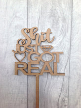 Cake topper - wedding - shit just got realX - Fred And Bo