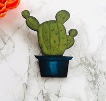 Cactus 1 - Laser cut hand painted wooden badge - Fred And Bo