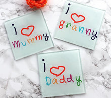 I love daddy- Father’s Day- printed Glass Coaster - Fred And Bo