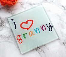 I love Granny - Mother’s Day- printed Glass Coaster - Fred And Bo