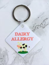 Dairy allergy Medical Alert Keyring. - Fred And Bo