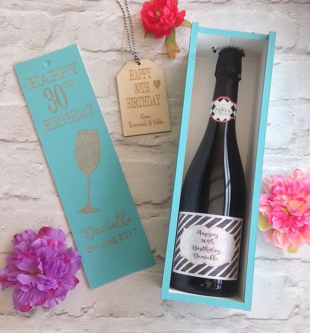 Wine Box - Personalised hand painted engraved birthday gift - Fred And Bo