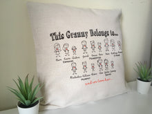 This Granny Belongs to- Stick Family cushion pillow - personalised - Fred And Bo