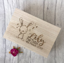 Wooden engraved bunny rabbit baby Gift Box - Memory Keepsake Box - Fred And Bo