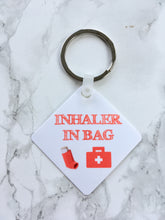 Inhaler In Bag Medical Alert Keyring. - Fred And Bo