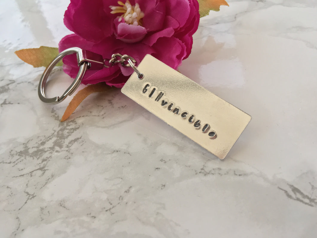 GINvincible - Gin lover- hand stamped metal key ring - Fred And Bo