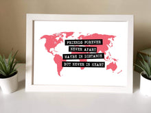 Friends Forever world map Framed Print - Fred And Bo