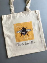 Bee-utiful Bumble Bee- Natural Eco Vienna Fabric Tote Bag - Fred And Bo