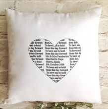 Wedding anniversary cushion pillow - personalised - Fred And Bo