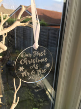 Our First Christmas As Mr & Mrs bauble Acrylic - Fred And Bo