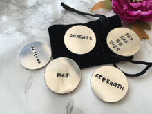 Round Tuit token - positive mantra token - Hand Stamped - Fred And Bo
