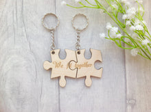 We fit together jigsaw puzzle two piece keyring- wedding engagement - Fred And Bo