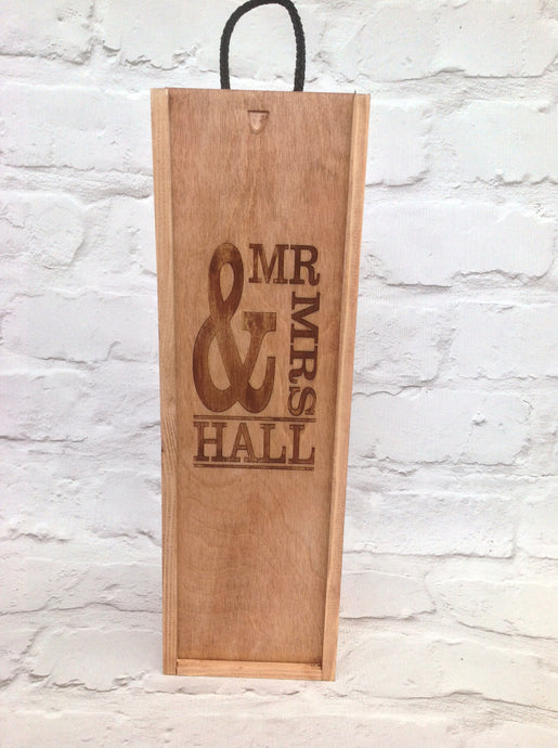 Wine box - Personalised Mr & Mrs - wedding gift - Fred And Bo