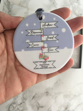 Christmas sign post family Personalised Hanging Decoration - Fred And Bo