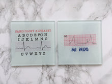 Mi mug- ECG- Medical gift- printed glass coaster - Fred And Bo