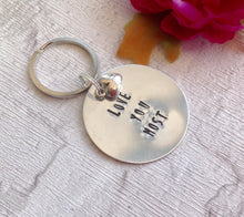Love you most- hand stamped key chain - Fred And Bo